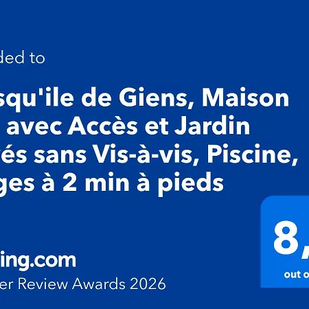 Presqu'ile De Giens, Maison Rdc Avec Accès Et Jardin Privés Sans Vis-à-vis, Piscine, Plages à 2 Min à Pieds Appartement
